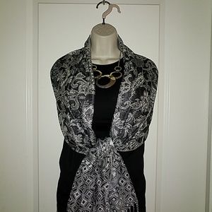 Beautiful Black and silver Sparkling Shawl